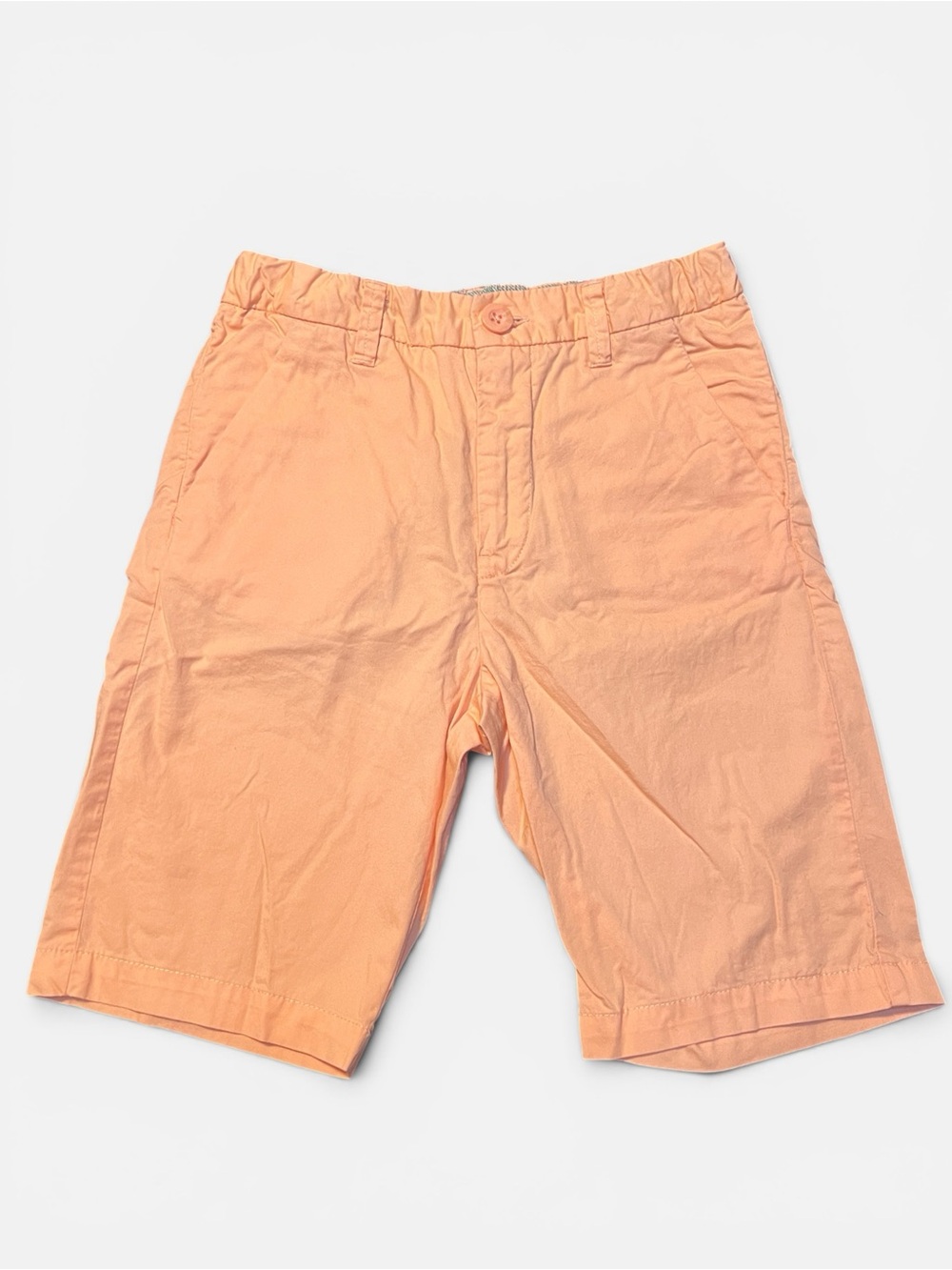 H&M Boy’s Salmon 🍣 Peach 🍑 Flat-Front Cotton Shorts 8” Inseam